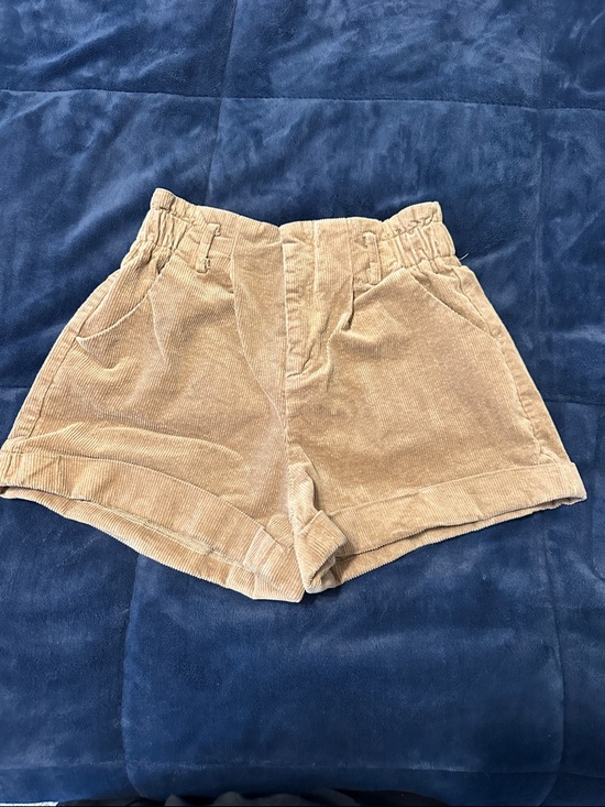 Cider Pants - Cider Corduroy Paperbag High-Waist Shorts - Tan